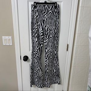 zebra print flare pants